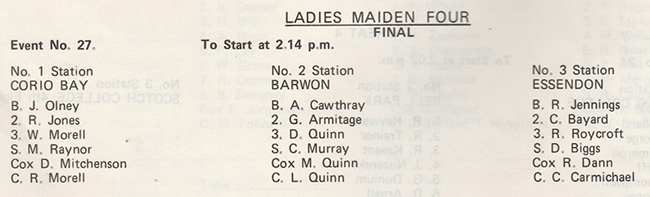 ladies maiden four entries